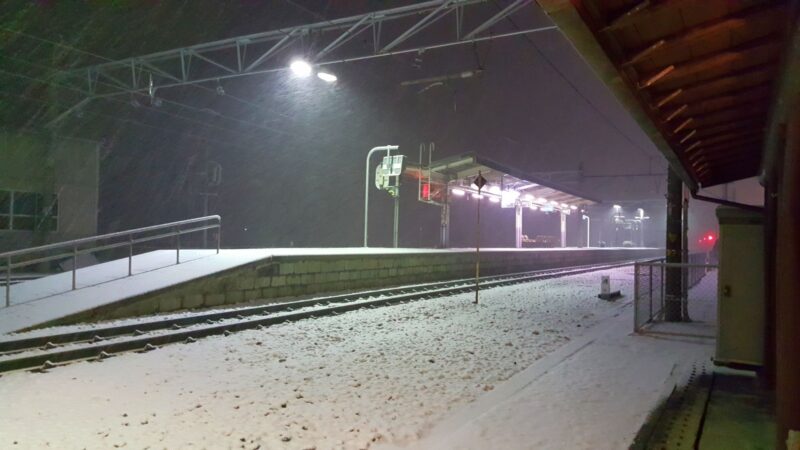 有明駅の積雪